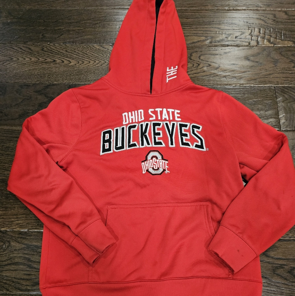 Ohio State University Boys Red Hoodie, Size M, Embroidered Lettering,